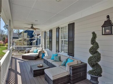 Half of massive front porch with Trex Decking