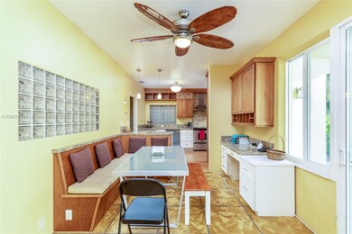 Cozy dining area with Cuban tiles, overlooking the