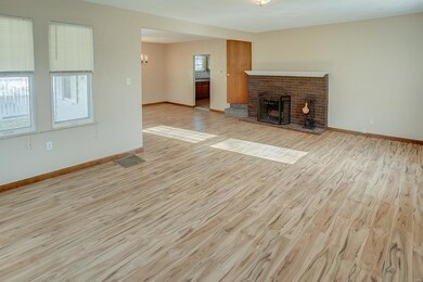 Wood burning fireplace.