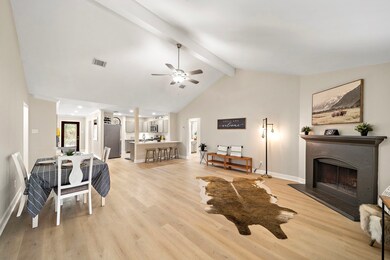 Kitchen opens up to the massive family room.  High