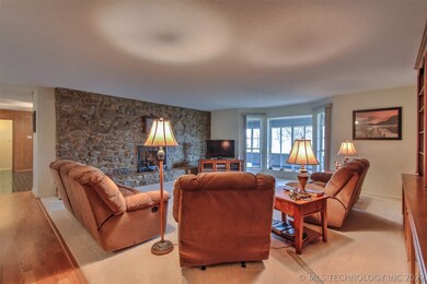 Living Area with two sided fireplace