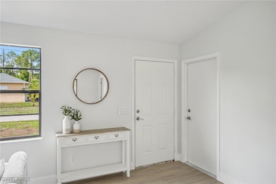 Entryway featuring light wood-type flooring