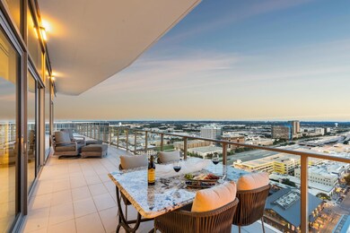 Expansive wrap around balcony runs the length of t