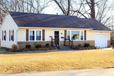 Home sits back a bit from the street.