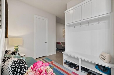 Built in mudroom with bench and shoes storage