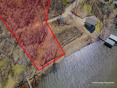 Outline of the lakefront parcel offering 97' of mo