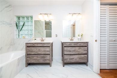 Remodeled modern in Summer 2020, marble white floo