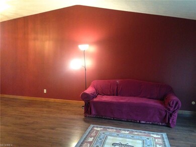 Large living room with vaulted ceiling and new lam