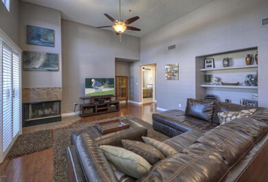 Great room with fireplace