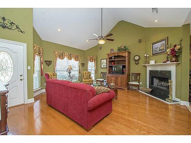Photo. Foyer, Living Room & Wood Burning Fireplace