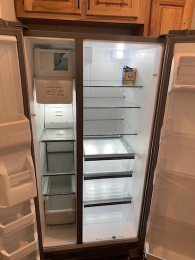 Kitchen view of refrigerator