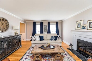 Formal Living Room with Hardwoods, Fireplace, Mant