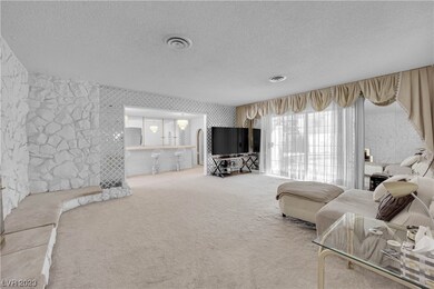 Family room is open to extensive entertainment are