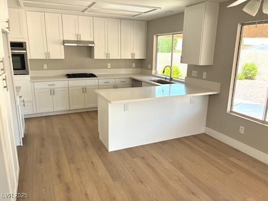 Kitchen featuring stainless steel appliances, a pe
