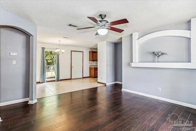 Luxury Vinyl Plank floors, alcoves, ceiling fan
