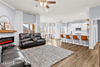 Open floor plan view of living room from the entry