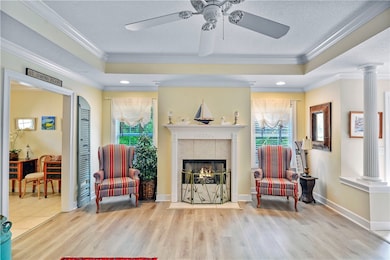 Great room with fireplace