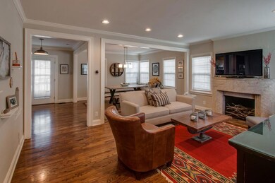 Living room open to dining area.