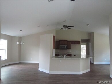 View of dining, kitchen, nook from living room