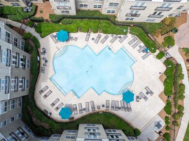 Aerial view of a pool
