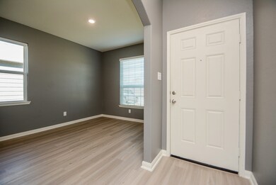 The home opens to a hallway and a flex room on your right.