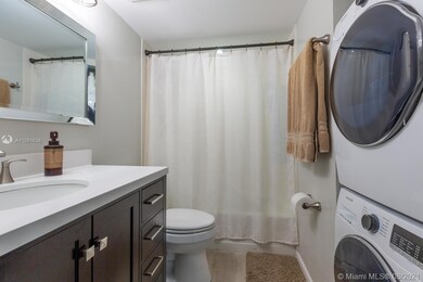 Bathroom with laundry.