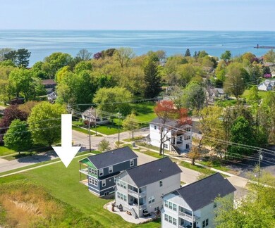Aerial view with locator arrow