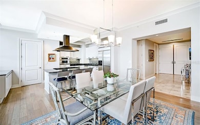 The dining area looking toward the foyer