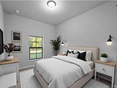 Virtually staged Bedroom