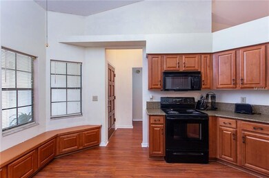 Built in seating at front windows with storage.