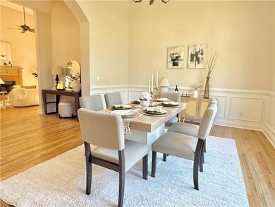 Dining space featuring light wood-type flooring, a