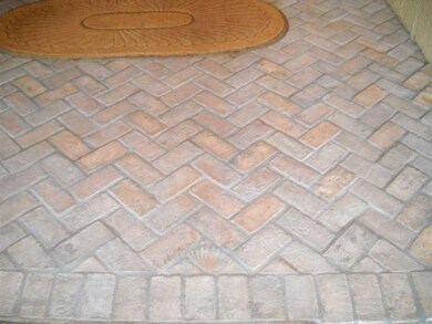 Herringbone stone entry