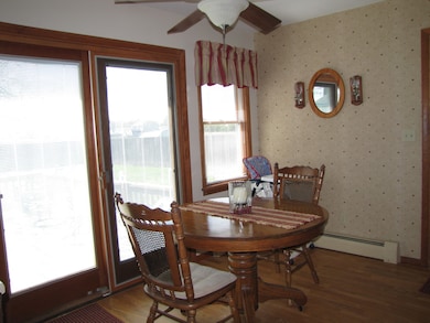 Dining area with slider to deck