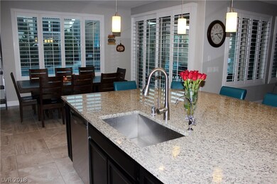 View from behind the beautiful kitchen island show