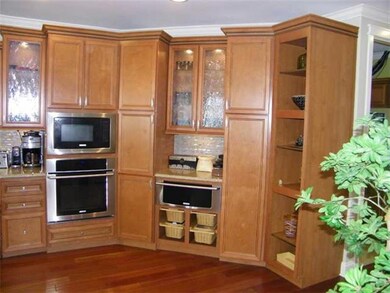 Kitchen. Beautiful cabinets with shelving and stor