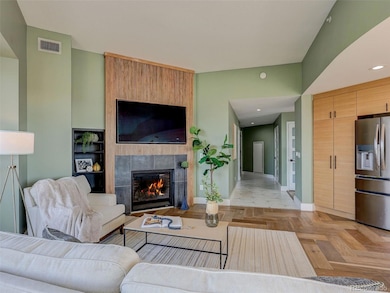 Living room with gas fireplace