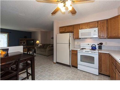 View from kitchen into living room