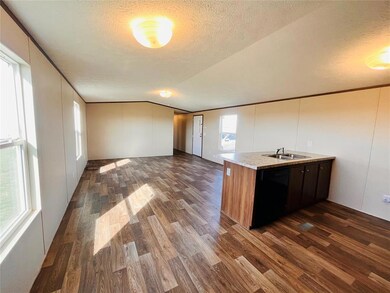 Kitchen featuring dishwasher, dark wood-type floor