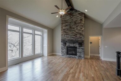 Floor to ceiling fireplace