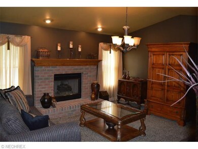 Family room with vaulted ceilings