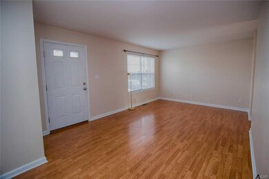 Spacious living room with laminate floors