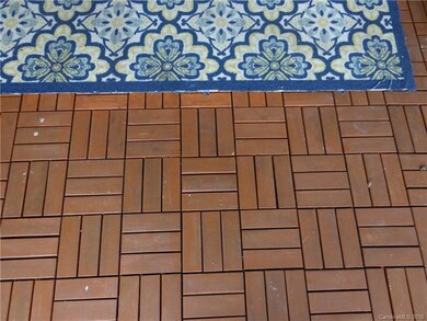 Wooden parquet overlay on the front porch