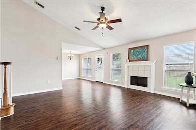 Family room is open to Breakfast Room and Kitchen.