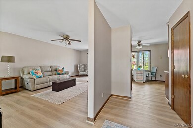 View from front door with access to living room, d