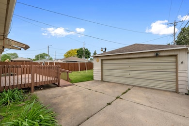 Garage and backyard