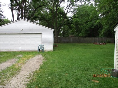 This two-car garage has an automatic opener and is