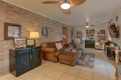 Living Room with Brick Masonry