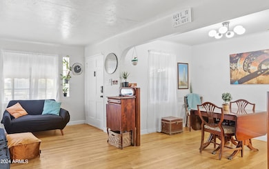 front door living room and dining room