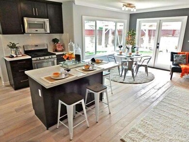 With three seats at the island and an ample dining