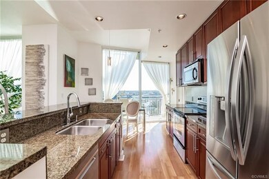 Looking through the kitchen to the dining area.